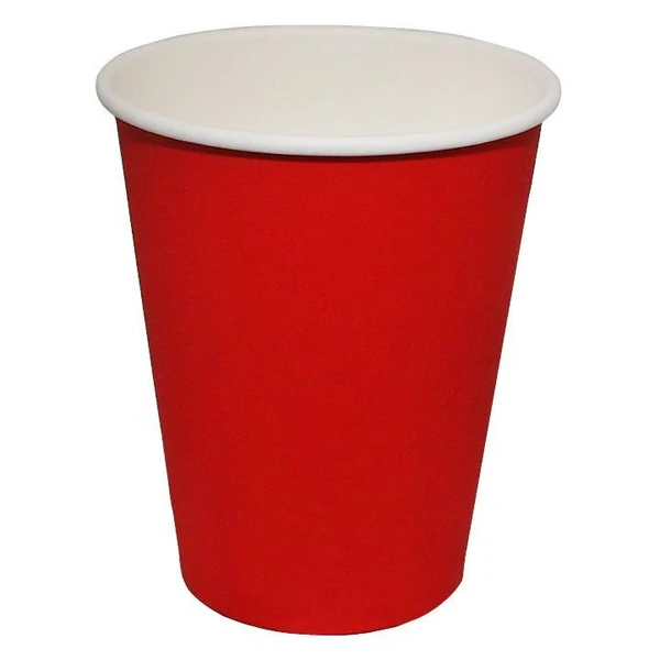 Стакан бумажный 300мл 1-сл красный (d90мм)