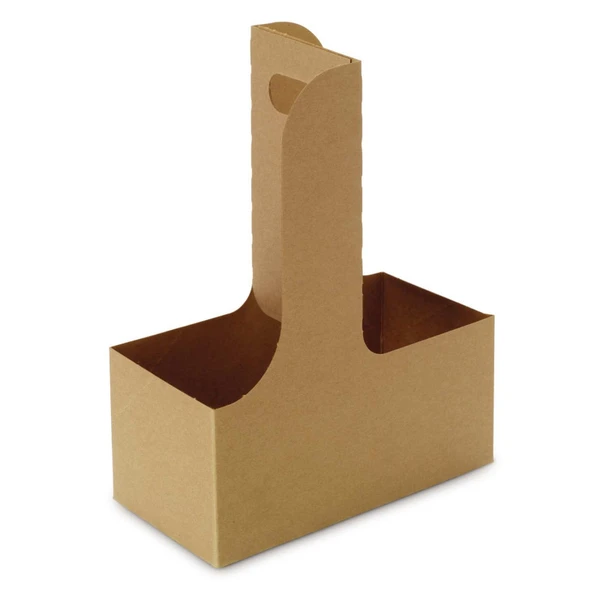 Держатель - переноска для 2х стаканов TRAY крафт/крафт