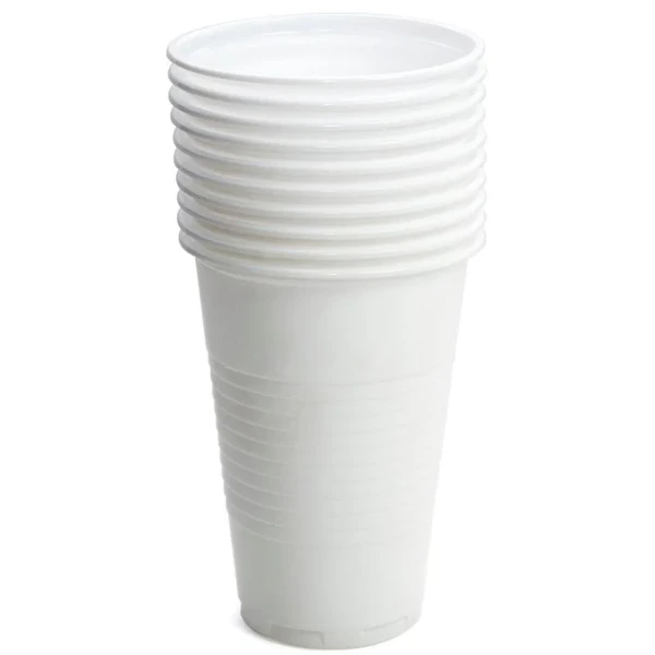 Стакан одноразовый пластиковый белый эконом 200мл
