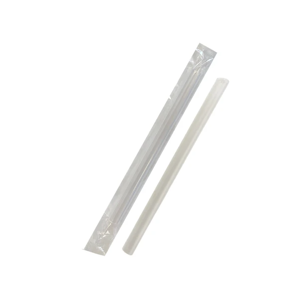 Трубочки для коктейля без изгиба с косым срезом в инд.п/э.упак прозрачные 12х240мм (250шт/уп) 