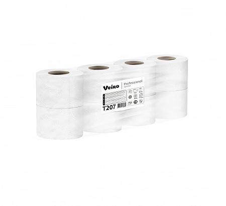 Туалетная бумага VEIRO Professional Comfort 2 слойная белая в упаковке 8 рулонов (артикул производителя T207)