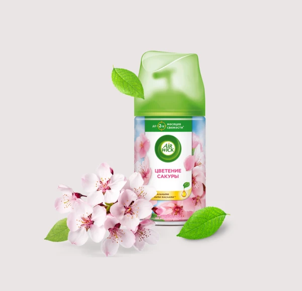 Освежитель воздуха аэрозольный Airwick Цветущая сакура 250 мл сменный баллон
