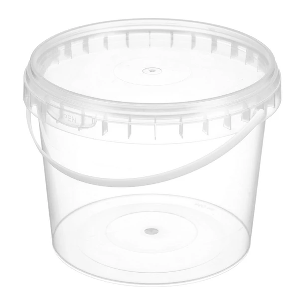 Контейнер с крышкой пластиковый круглый d130 мм, 800 мл прозрачный