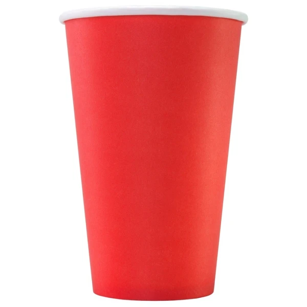 Стакан бумажный 400мл 1-сл d90мм красный 
