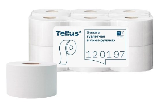 Бумага туалетная Tellus Стандарт T2 1 сл натуральный цвет 200 м (артикул производителя 120197)