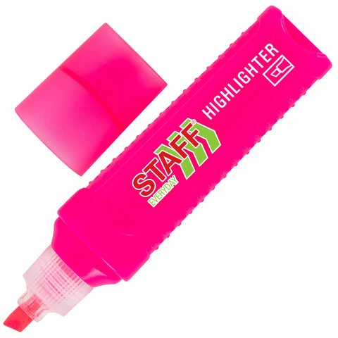 Маркер-текстовыделитель, красный, 1-5мм