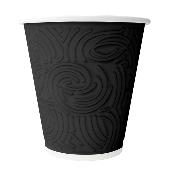 Стакан одноразовый бумажный черный IMPRESSO Лабиринт 400мл 2-сл