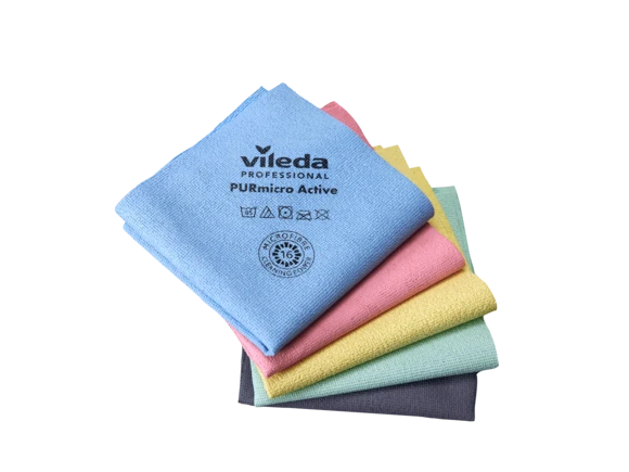 Салфетка Vileda ПУРмикро Актив 38х35 см красная (артикул производителя 174048)