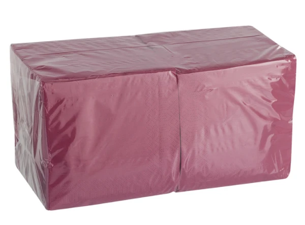 Салфетки бумажные бордо 24 х 24 двухслойные 250 шт 