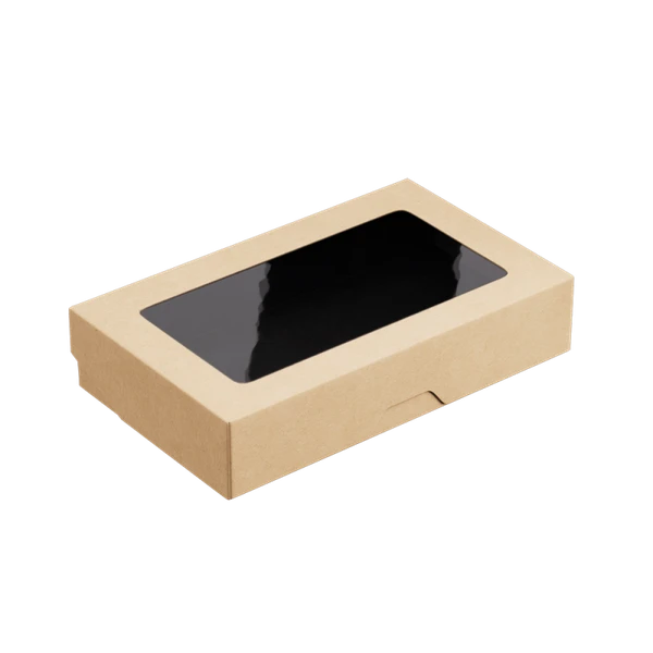 Контейнер бумажный OneBox 1000мл (200х120х40) черный с окном 