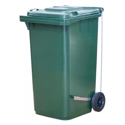 Бак для мусора с крышкой 240л (МКТ-240) ЗЕЛЕНЫЙ с педальным приводом