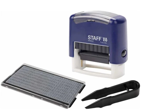 Штамп самонаборный 3-строчный STAFF, оттиск 38х14 мм