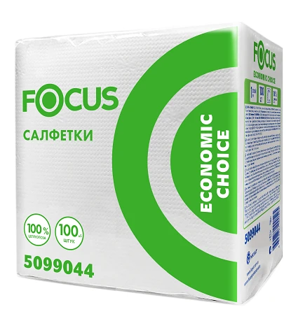 Салфетки бумажные белые 24 х 23 однослойные Focus/Familia100 шт (артикул производителя 5099044)