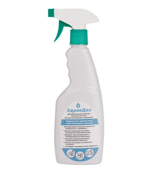 Кожный антисептик спиртовой ЗдравДез с триггером 0,5 л (артикул производителя ЗДА-563)