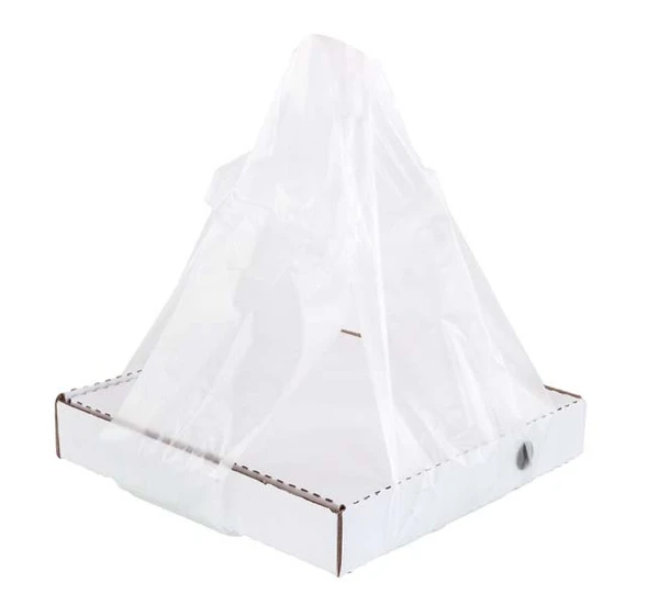 Полиэтиленовый пакет майка под коробку для пиццы прозрачный 14 мкм 42+30х70 см