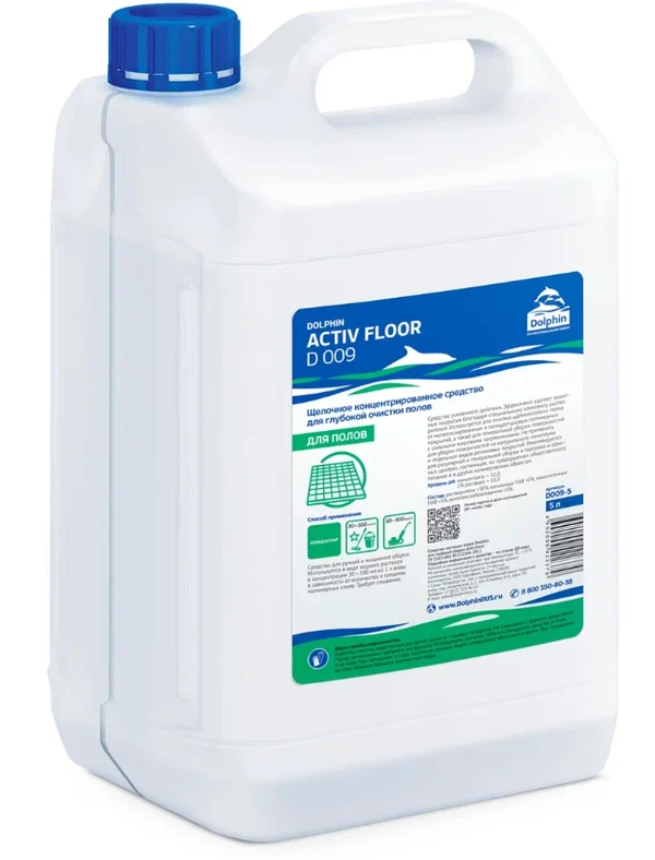Долфин ACTIV FLOOR Сильнощелочное средство для глубокой очистки полов 5л 