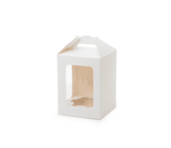 Упаковка с ложементом для куличей и тортов белая 120х120х160мм