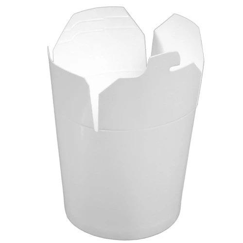 Бумажный контейнер чайна бокс 500 мл 86x76x92 мм, 500 мл белый CHINA PACK