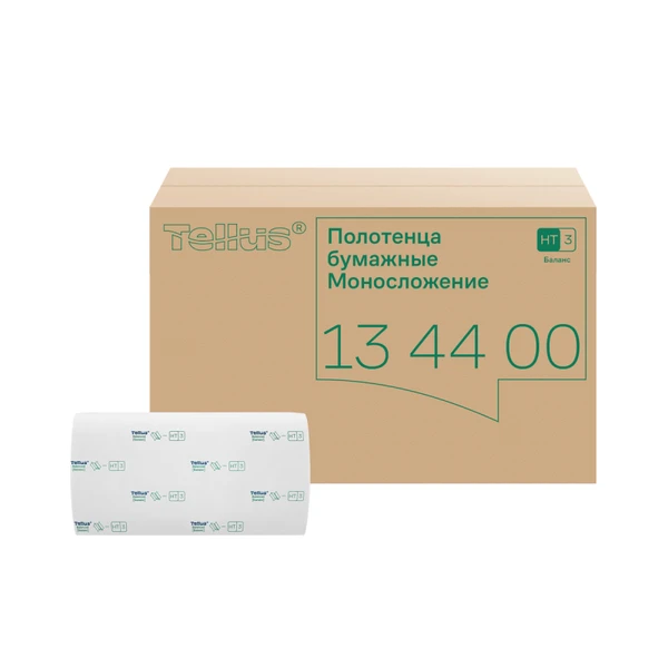 Полотенца бумажные листовые Tellus Баланс H3 моносложение ZZ 1 сл белые 250 листов (артикул производителя 134400)