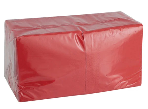 Салфетки бумажные красные 24 х 24 двухслойные 250 шт 