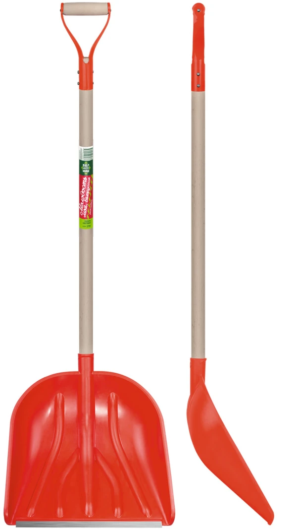 Лопата снеговая БелЦентроМаш с черенком 126х42 см (артикул производителя 1726-Ч)