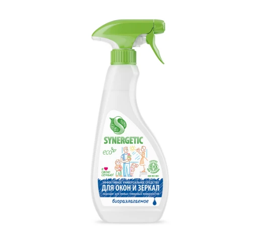 Средство для мытья стекол и зеркал CИНЕРГЕТИК с распылителем 0,5 л (арт 107052)