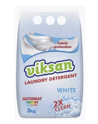 Стиральный порошок для белья VIKSAN 2X Clean WHITE автомат для белого белья 3 кг
