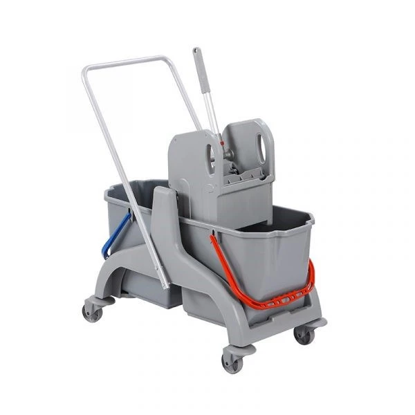Тележка для уборки Selmop двухведерная по 18 л с отжимом каркас пластиковый серая (артикул производителя SCPEC36S)