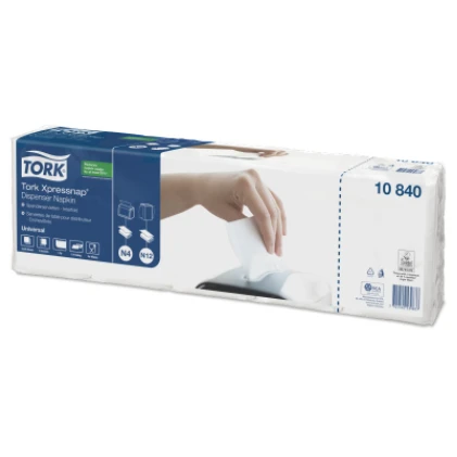 Салфетки бумажные для диспенсера TORK N4 Xpressnap Universal однослойные белые 5 уп по 225 листов (артикул производителя 10840)