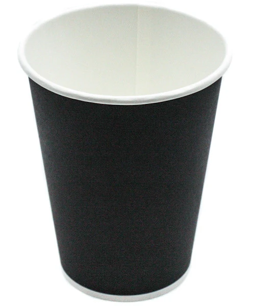 Стакан одноразовый бумажный черный 300мл 1-сл