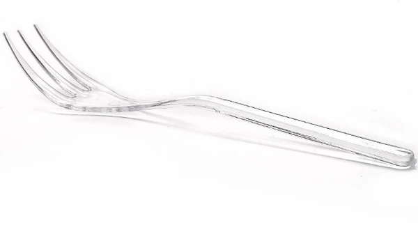 Вилка одноразовая фуршетная пластиковая прозрачная 10 см